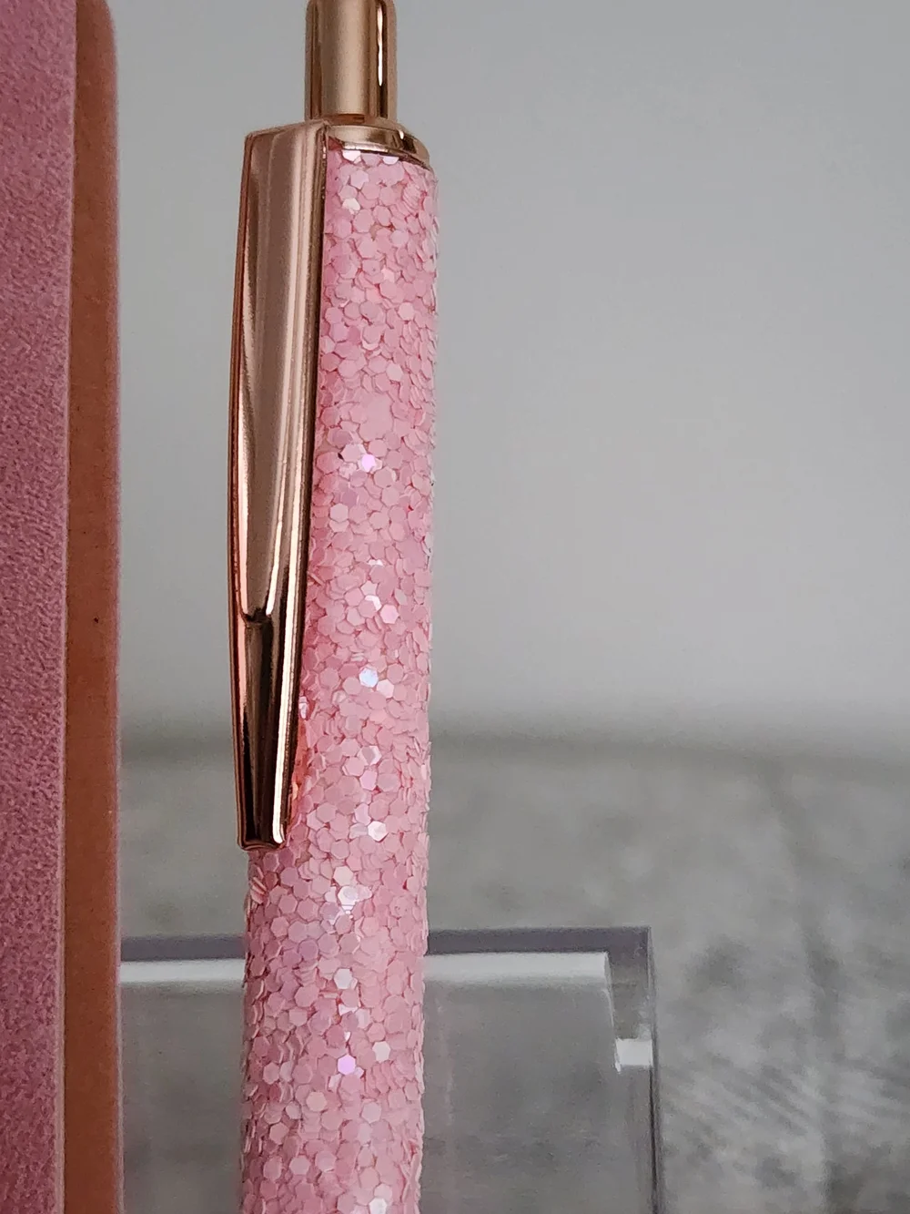 Pink Tree Embossed Journal with Matching Pink Glitter Pen - Home Office